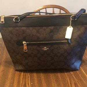 Black/Brown Leather Coach Bag